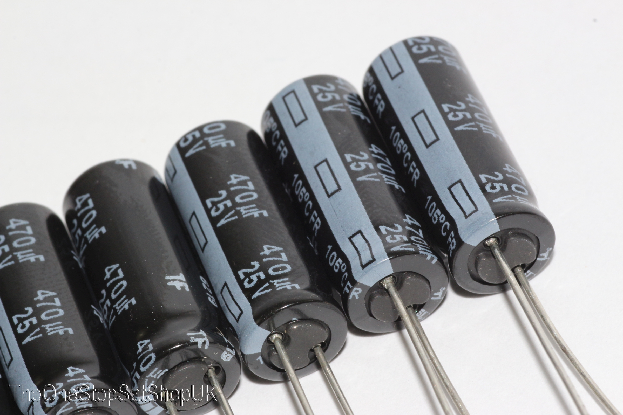 5pcs Panasonic Low-ESR Capacitors - 470uF 35V, Leaded Type, For Power Supply & Audio Circuits
