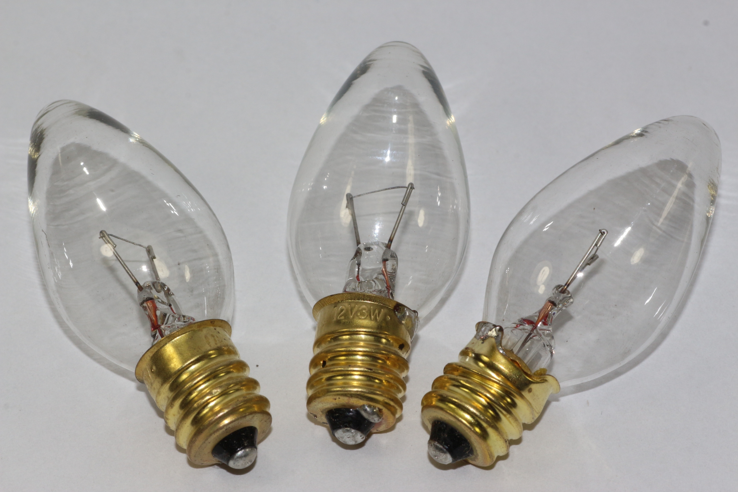 3 x 12V 3W 0.25A E12 Clear Christmas Lights Spare Bulbs Pifco Dencon